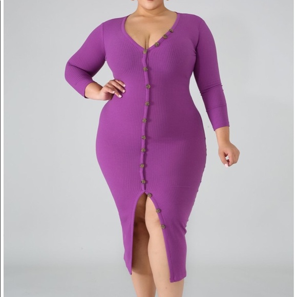 Knit Midi Plus Size Dress - Picture 2 of 3